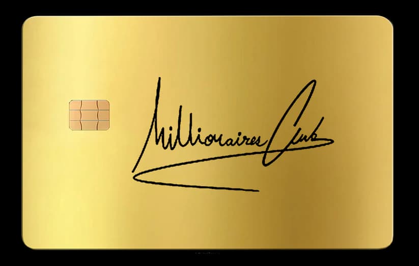 Millionaires Club Gold metal card design