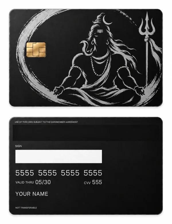 Shiva in One Breath — Matte black stainless steel with silver engraving