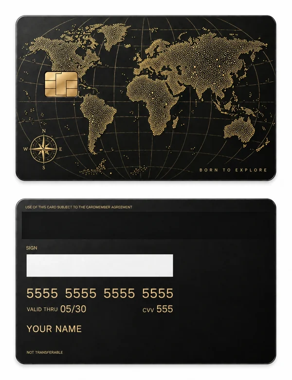Atlas Without Borders — Matte black brass with gold engraving