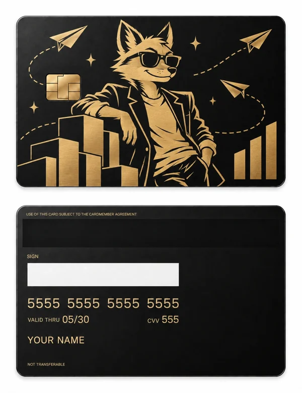 Fox Founder — Matte black brass with gold engraving