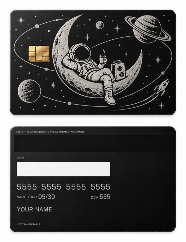 Offworld Weekend — Matte black stainless steel with silver engraving