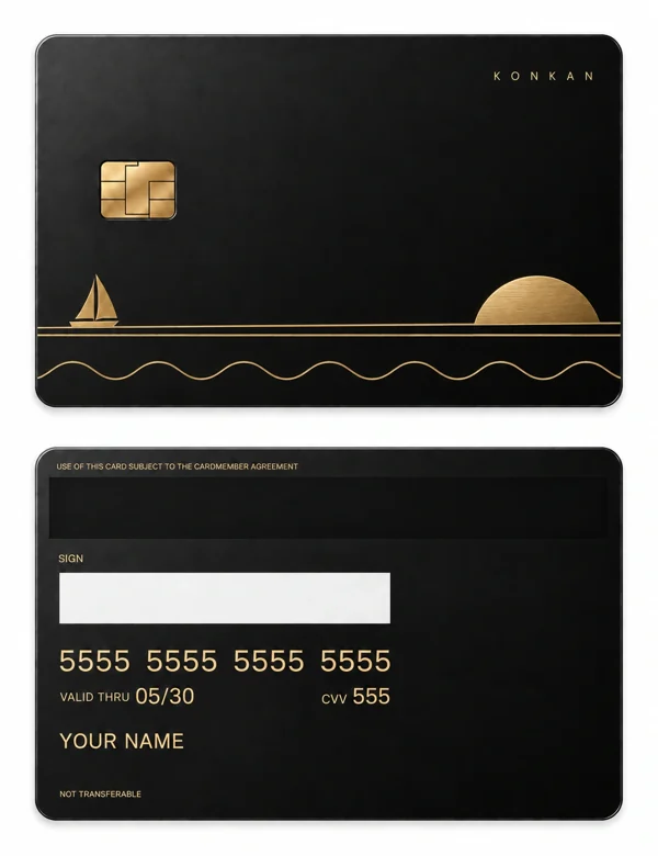 Konkan Silence — Matte black brass with gold engraving