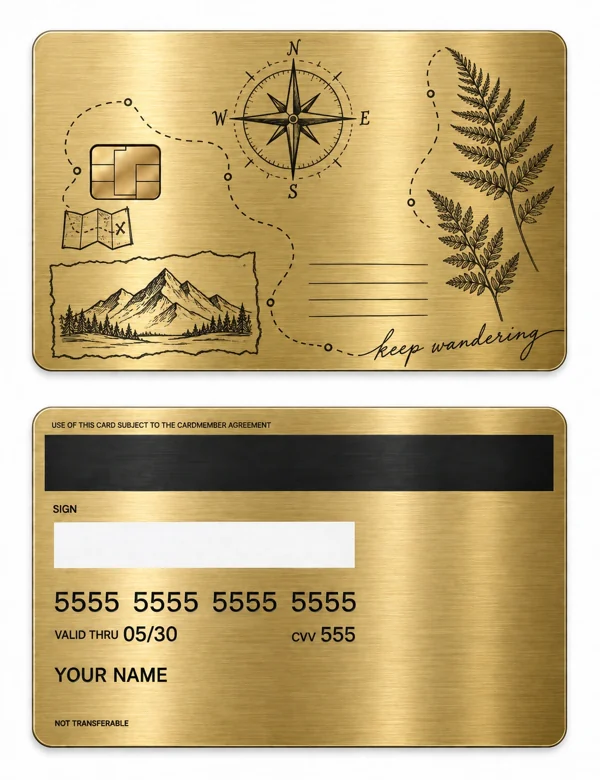 Field Notes Nomad — Brushed gold stainless steel with black engraving
