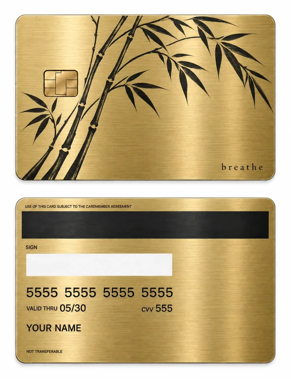 Breathe Like Bamboo — Brushed gold stainless steel with black engraving