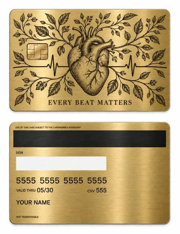 Every Beat Matters — Brushed gold stainless steel with black engraving