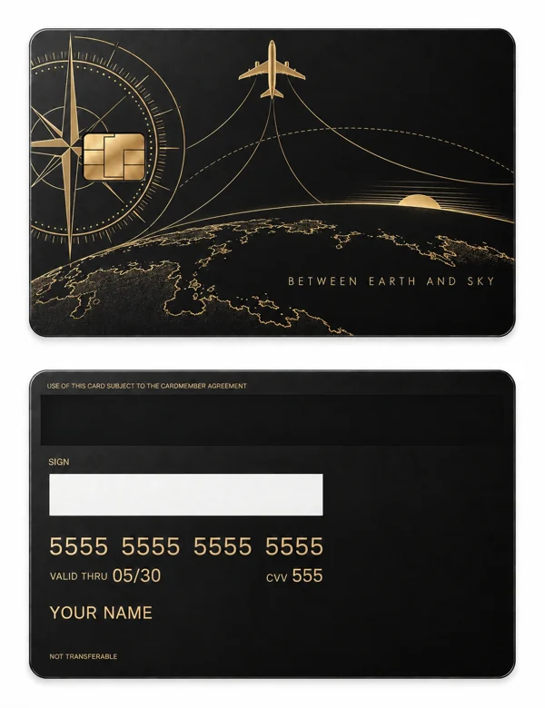 Between Earth and Sky — Matte black brass with gold engraving