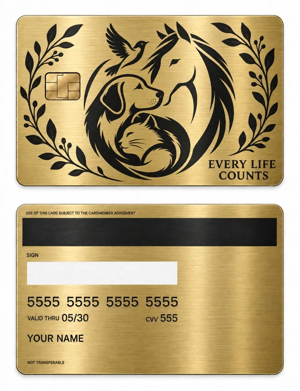 Every Life Counts — Brushed gold stainless steel with black engraving