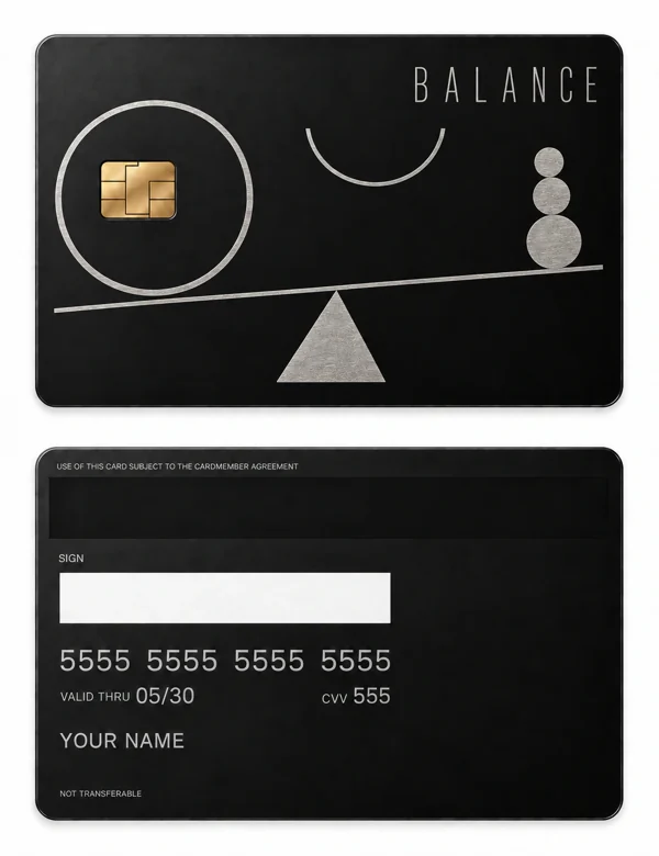 Keep Your Balance — Matte black stainless steel with silver engraving