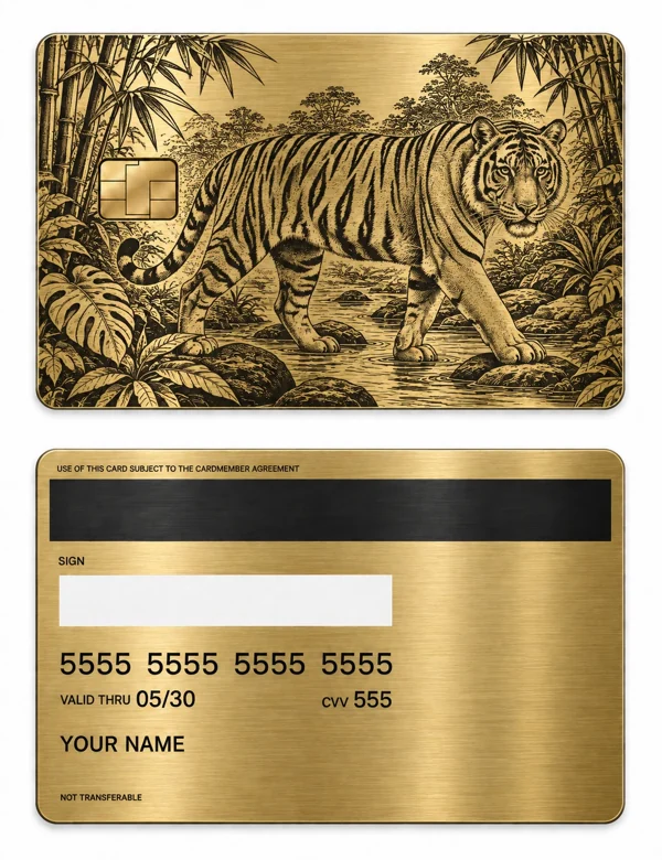 Forest Sovereign — Brushed gold stainless steel with black engraving