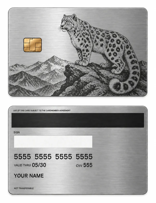 Snowline Ghost — Brushed silver stainless steel with black engraving