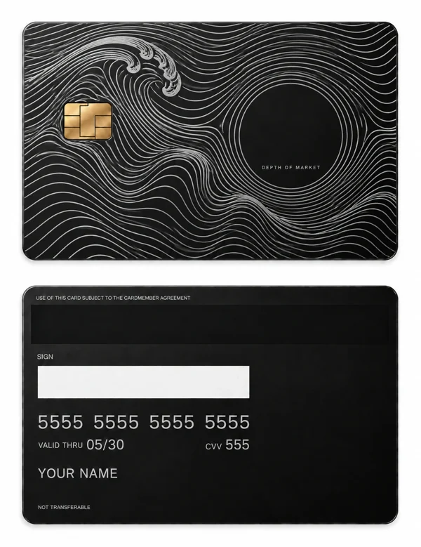 Depth of Market — Matte black stainless steel with silver engraving
