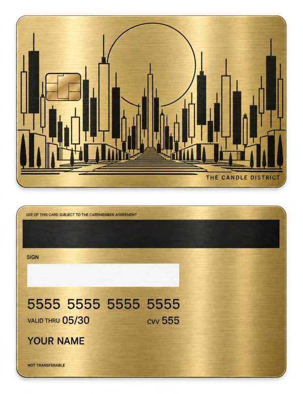 The Candle District — Brushed gold stainless steel with black engraving