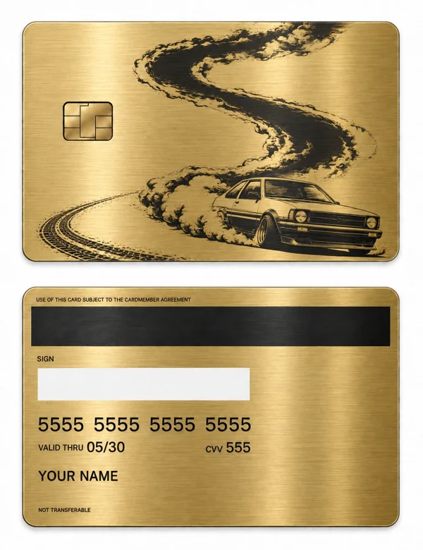 Slip Angle — Brushed gold stainless steel with black engraving