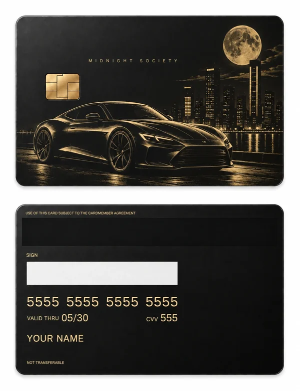 City After Midnight — Matte black brass with gold engraving