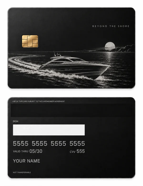Beyond The Shore — Matte black stainless steel with silver engraving
