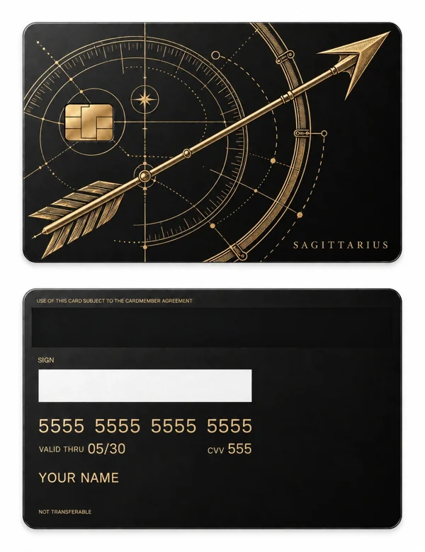 Sagittarius Arrow Atlas — Matte black brass with gold engraving