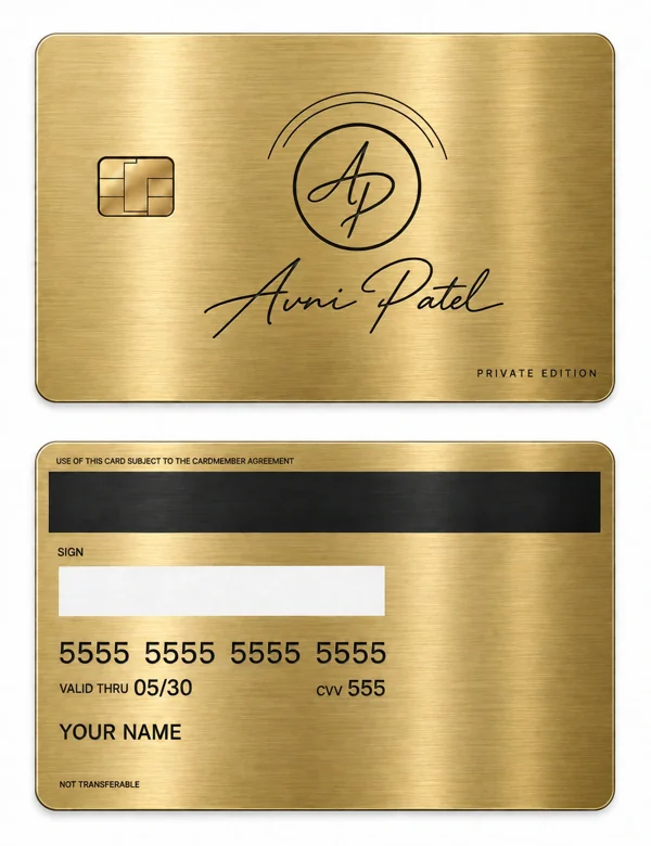 Avni Private Seal — Brushed gold stainless steel with black engraving