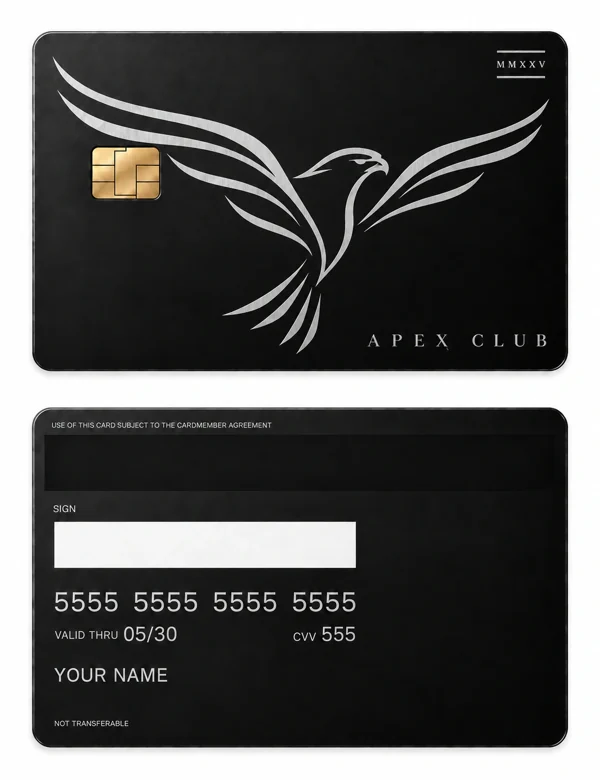 Apex Club — Matte black stainless steel with silver engraving