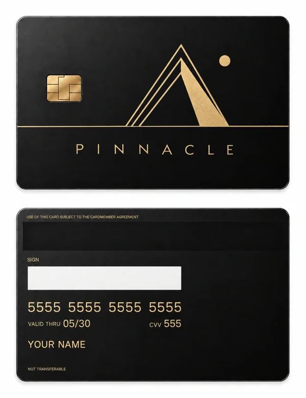 Pinnacle — Matte black brass with gold engraving